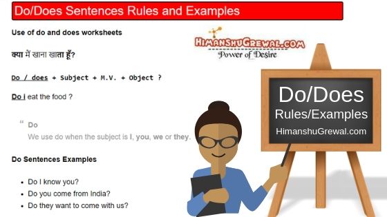 How To Use Of Do and Does Sentences in Hindi