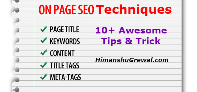 On-Page SEO Techniques 2021 For Bloggers & Webmasters