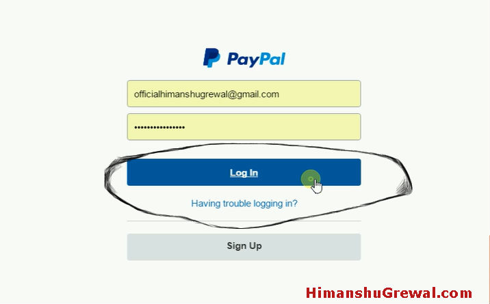 PayPal - sign in page