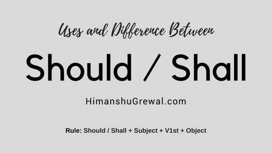 Should / Shall (Uses, Difference and Meaning) – English Grammar Theory