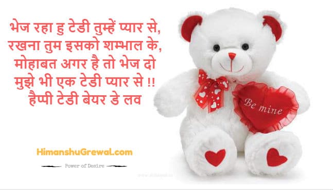 Teddy Day Wishes in Hindi