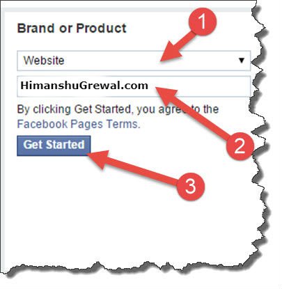 Select Category for making FB Page in Hindi
