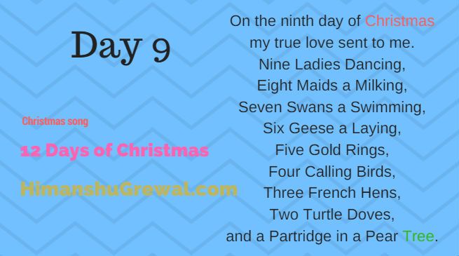 12 Days Of Christmas Lyrics with Pictures