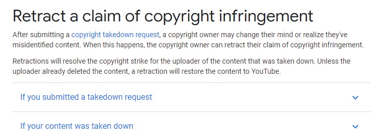 How to Submit a Retracted in YouTube