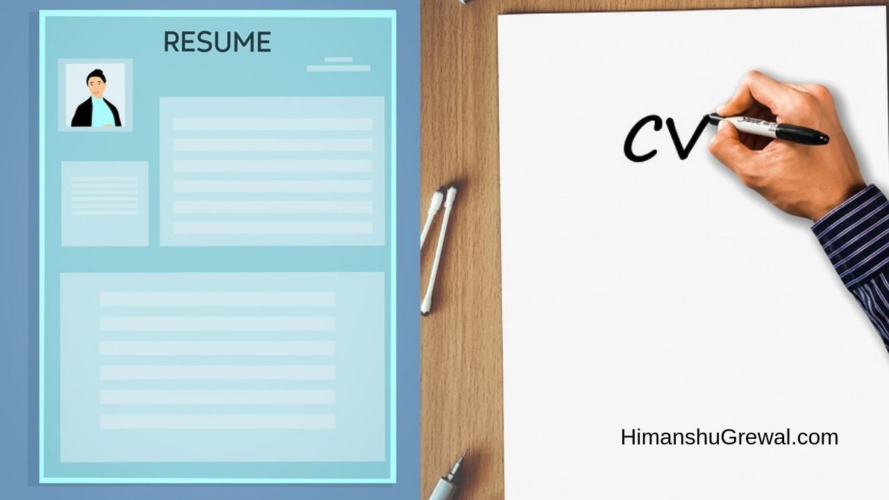 Difference Between CV and Resume in Hindi
