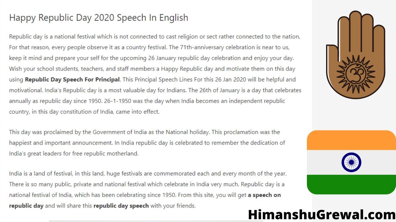 India Republic Day Speech in English