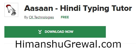 Aasaan Hindi Typing Tutor for Windows 10