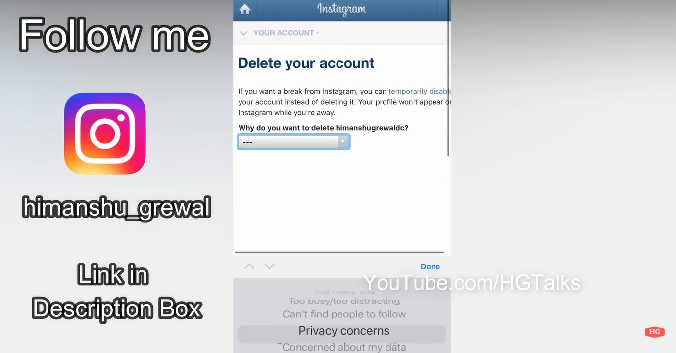 How to Delete Instagram Account on Phone in Hindi